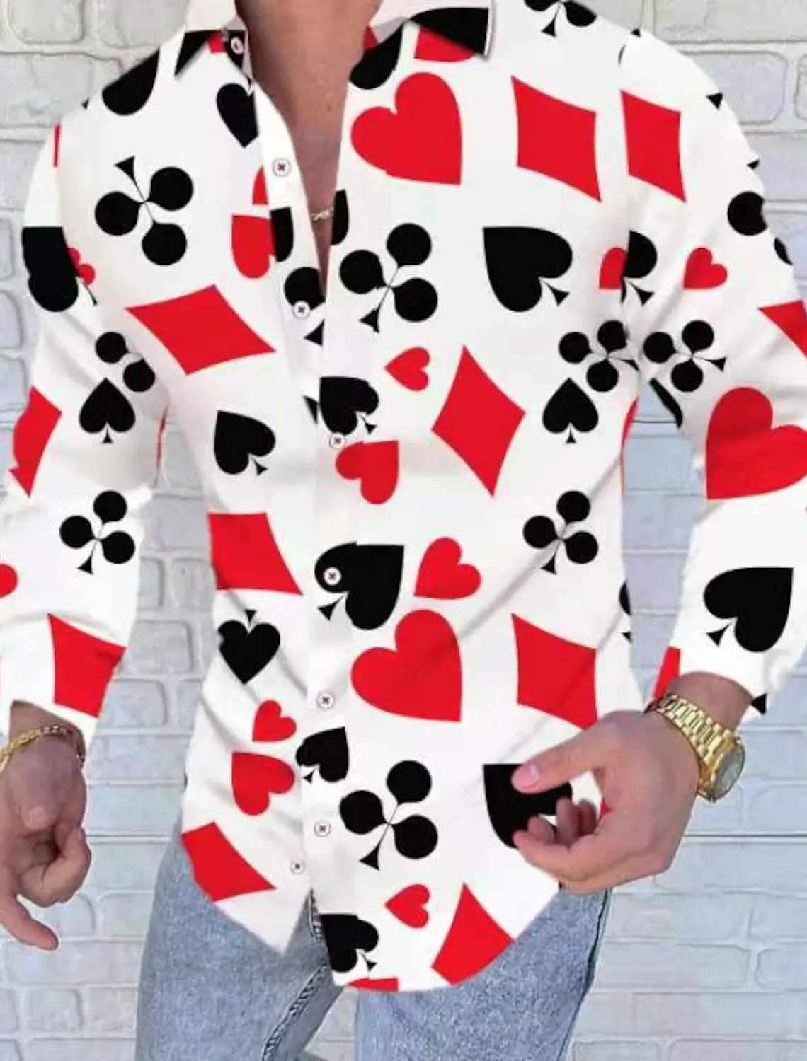 포커 셔츠 남성용 그래픽 타탄 턴다운 칼라 외출 골프 셔츠 긴 소매 패치 워크 프린트 의류 의류 디자이너