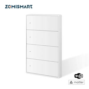Zemismart Matter WiFi 1 2 3 4 6 갱 스마트 벽 조명 스위치 중립은 큰 버튼과 함께 필요합니다 SmartThings App Homekit Control