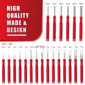 21Pcs 자동차 터미널 제거 도구 키트 Uto 케이블 플러그 풀러 제거 전기 와이어 압착 커넥터 핀 추출기