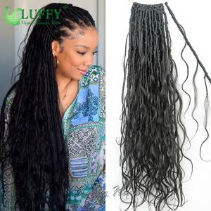 인간의 머리카락 바디 웨이브 크로셰 뜨개질 Locs 곱슬 끝 인간의 머리카락 부드러운 향취 땋은 머리와 사전 루프 크로셰 Boho Locs