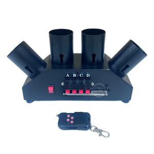 차가운 실내 단계 분수 원격 제어 4 채널 팬 모양 스파클러 결혼식 기계