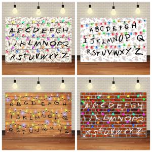미국 TV 낯선 사람 테마 배경 조명 알파벳 에피소드 시리즈 비닐 배너 파티 장식 용품 사진 아기 선물