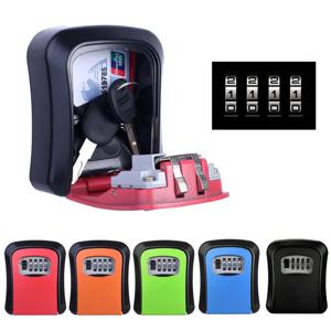 벽 마운트 키 잠금 상자 4 자리 암호 코드 보안 잠금 홈 오피스 키 안전 비밀 저장 상자 주최자에 대한 키 없음