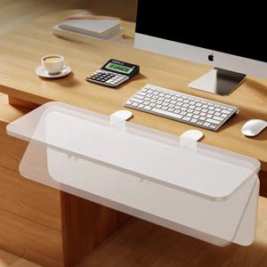 Eary 접이식 나무 데스크탑 익스텐더 트레이 테이블 플레이트 확장 보드 사무실 컴퓨터 키보드 마우스 손 보호대 작동