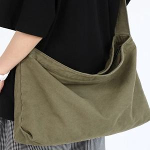 새로운 2025 가을 남성용 두꺼운 캔버스 크로스백 내구성 있는 빈티지 툴백 한국 스타일 더블 숄더백 마그네틱 버클