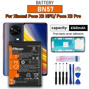 Xiaomi Poco X3 Pro/Poco X3 NFC 배터리 + 무료 도구용 100% 새 고품질 6160mAh BN57 배터리