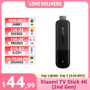 2025 글로벌 버전 샤오미 미 TV 스틱 4K 2세대 2GB 램 8GB 롬 Wifi6 블루투스 5.2 구글 어시스턴트 넷플릭스 스마트 TV 플레이어