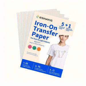 5장 8.5X11인치 티셔츠용 열전사지 프린터용 열전사 비닐 잉크젯용 다림질 전사지