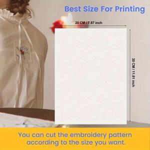 10매 A4 자수 안정지 - 기계 재봉용 인쇄 가능한 수용성 종이