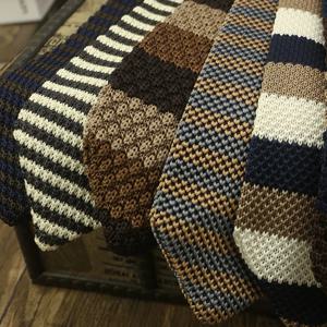 2025년 신상 니트 타이 캐주얼 스트라이프 스키니 넥타이 클럽 파티 소년 소녀 니트 타이 신랑 넥웨어 셔츠 액세서리 크라바트