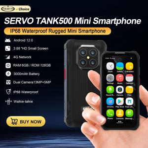 SERVO TANK500 IP68 방수 미니 스마트폰 4G LTE 안드로이드12 OS 6GB+128GB 13MP 카메라 얼굴 잠금 해제 3.88인치 소형 러기드 휴대폰
