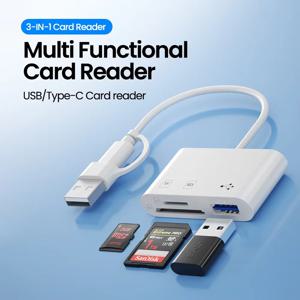 3 in 1 USB/타입 C 다기능 카드 리더기 OTG SD TF 카드 USB 메모리 카드 리더 컨버터 맥북 노트북 삼성용