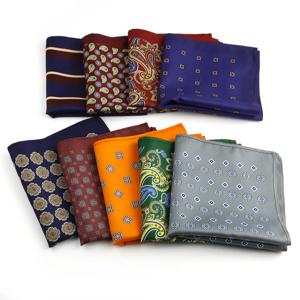 패션 레드 페이즐리 포켓 스퀘어 부드러운 참신한 오렌지 블루 컬러 손수건 웨딩 비즈니스 드레스 셔츠 액세서리