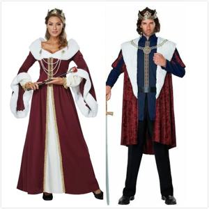 레트로 로열 커플 의상 여왕 의상 왕 의상 플러스 사이즈 귀족 의상 무대 공연 전통 중국 의상