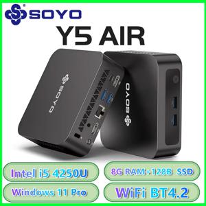 SOYO 미니 PC Y5 인텔 i3 4030U 8GB RAM 128GB ROM 윈도우 10 WiFi BT4.2 데스크탑 컴퓨터