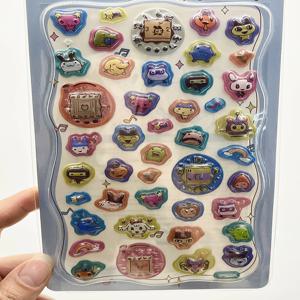 새로운 스타일의 다마고치 스티커 만화 장식 스티커 다용도 DIY 향수를 불러일으키는 디지털 애완동물 테마 장식 선물용