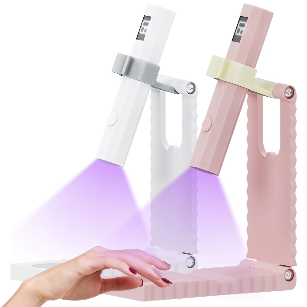 타이머 기능이 있는 UV LED 네일 램프, 조절 가능한 브래킷 베이스와 디스플레이 포함, 빠른 경화 및 매니큐어 아트를 위한 휴대용 미니 네일 드라이어