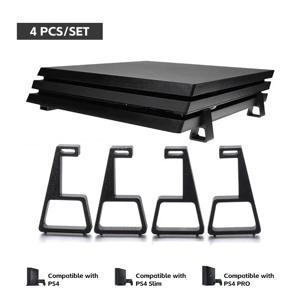 PS4 용 4PCS 냉각 수평 브래킷 PS4 Slim Pro 용 스탠드 피트 높이기 PS4 액세서리 용 마운트 홀더 스탠드베이스