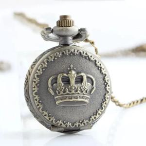 작은 섬세한 작은 투명 대합 조개 껍질 회중 시계 목걸이와 청동 크라운 여성 회중 시계 선물 주머니 저렴한