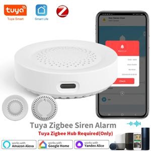 Tuya Zigbee 스마트 사이렌 알람, 100dB 스피커 탑재, 홈 보안용, Tuya Zigbee 허브 필요, Google Home 및 Yandex 연동
