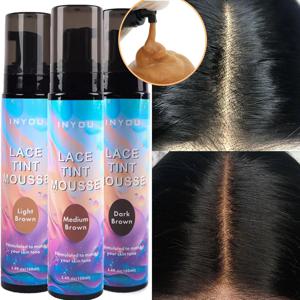 2025 뉴 멜트 레이스 틴트 멜팅 헤어 무스 & 스프레이 (미디엄 브라운 가발용), 레이스 프론탈 가발용 폼