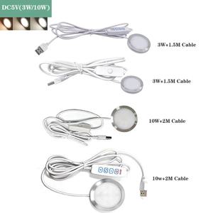 초박형 미니 LED 원형 천장 조명 전시 캐비닛 램프, 조도 조절 스포트라이트 표면 장착, 8mm USB DC5V, 3W, 10W