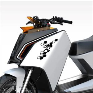 1PC 벌집 기어 오토바이 스티커 모토 크로스 페어링 연료 탱크 스쿠터 Deocr 방수 DIY 오토바이 헬멧 비닐 데칼