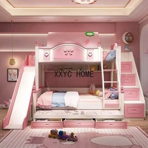 Bilayer 공주 어린이 분할 슬라이드 및 낮은 높이 경제적 인 어린이 침대 Cama Infantil 침실 가구 QF50TC