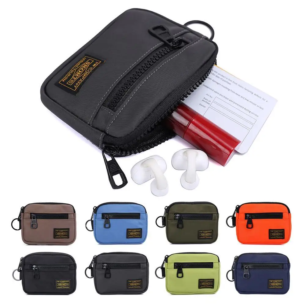 작은 캐주얼 남성 동전 지갑 캔버스 지퍼 짧은 지갑 레트로 키 홀더 돈 가방 트렌드 청소년 미니 핸드백