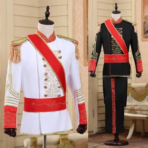 유럽 ​​대장 군복 2피스 세트, 무대 드럼 및 Honor Guard Blazer with Pants, 스튜디오 사진 의상