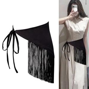 와이드 웨이스트 벨트 코르셋 벨트 셔츠 드레스 벨트 코트 장식 액세서리 레트로 태슬 트렌드 삼각 태슬 여성용 허리띠