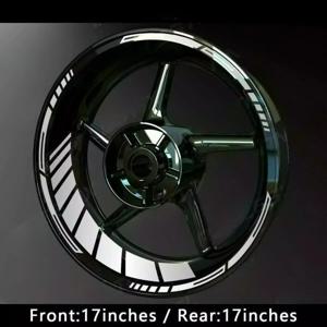 1세트 17인치 오토바이 허브 스티커 스포츠 휠 림 방수 비닐 데칼 탈부착 가능 오토바이 허브 장식 허브 액세서리