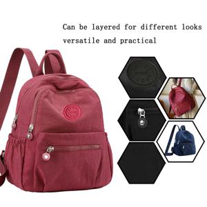 남녀공용 중성 스타일 백팩, 여행 및 사진 촬영에 적합, 나일론 소재, 라운드 로고 디자인.