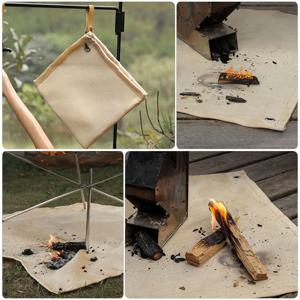 캠핑용 방화 담요 프리미엄 유리섬유 열 차단 패드 바베큐 피크닉 야외 방화 매트 보호용