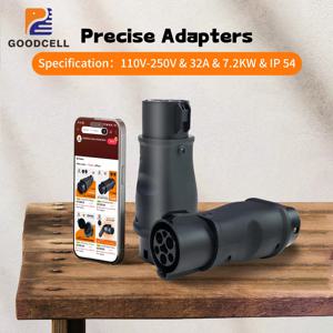 GOODCELL Type1 - Type2 32A 단상 7.2kw 최대 EV 충전기 어댑터 J1772 - IEC62196 어댑터