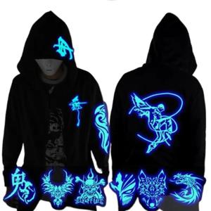 남성 및 여성 유령 춤 의상, 남성 및 여성 학생복, 야광 트롤리 스웨터 재킷, 형광 의류