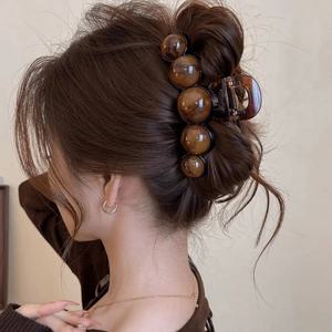 1pc 패션 진주 대형 단순 우아한 아크릴 머리 발톱 머리핀, 파티, 출퇴근, 의상 매칭, 헤어 액세서리에 적합