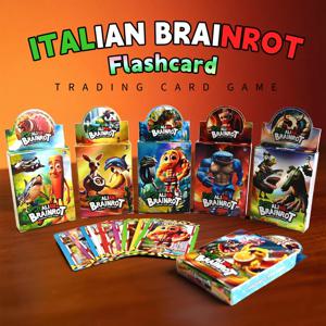 24장/박스 이탈리아 브레인롯 카드 게임 텅텅텅츠아슈르 레이저 카드 시리즈 클래식 카드 장난감 컬렉션 카드 어린이 선물