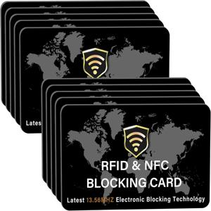 10/5팩 RFID 차단 카드 NFC 비접촉식 직불/신용카드 ATM 여권 보호기 남녀 모두에게 이상적 세계 지도 포함 슬림형
