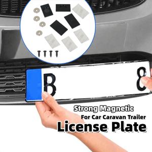 4개입 RV 번호판 홀더 강력 자석 유니버설 번호판 외부 액세서리 자동차 카라반 트레일러 오토바이용