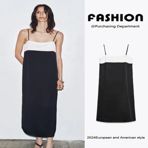 2025년 여름 신상 미니멀리스트 실크 새틴 홀터넥 민소매 파티 드레스 여성 패션 우아한 가운