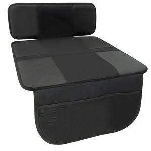 아기 유아용 카시트 보호대 - 자동차 시트 커버 매트, 메쉬 포켓이 있는 미끄럼 방지 보호용 카시트 커버 패드