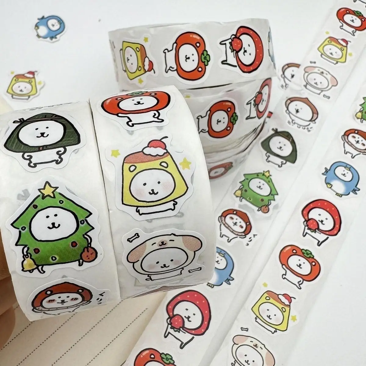 재미있는 곰돌이 스티커 롤 스티커 만화 귀여운 핸드 어카운트 장식 씰 스티커 멋진 인기있는 재미있는 표정 팩