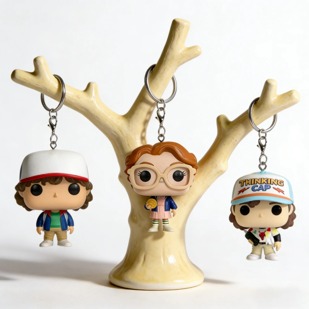 포켓 키체인 일레븐 바브 로빈 스티브 더스틴 비닐 피규어 키링 모델 장난감 크리스마스 선물