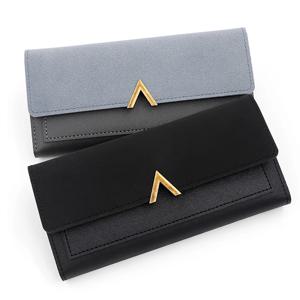 여성을위한 새로운 지갑 패션 간단한 지갑 pu 세 배 가방 긴 지갑 지갑 멀티 카드 슬롯 카드 가방 클러치 백