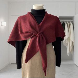 새 버전 여성용 넥 랩 • 가을 및 겨울 두꺼운 따뜻한 어깨 숄 • 여성용 삼각형 니트 스카프