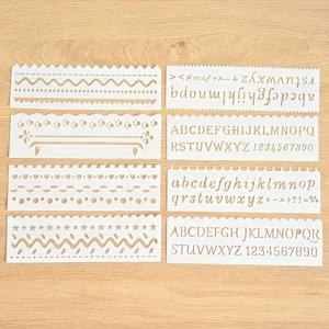 8개/세트 알파벳 문자 DIY 레이어링 스텐실 페인팅 스크랩북 컬러링 엠보싱 앨범 장식 카드 템플릿