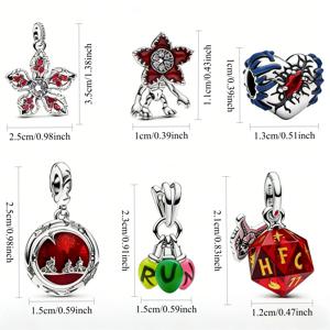 핫 참스 플라타 데 레이 실버 몬스터 액티비티 플라워 펜던트 비즈 오리지널 여성용 팔찌 뱅글 DIY 쥬얼리 선물