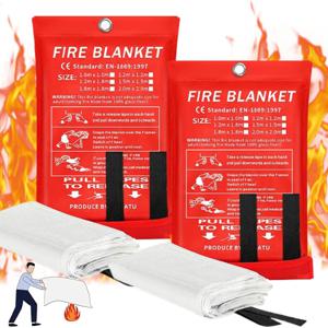 화재 진압 담요 1/1.2/2M 간편하고 빠른 펼침 화재 진압 담요 가정용 주방 차고 사무실용 경량 비상 화재 진압 담요