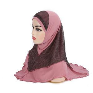 H076 성인 또는 큰 소녀 중간 크기 70*60cm 기도 hijab 이슬람 hijab 스카프 이슬람 머리 스카프 모자 amira headwrap 당겨
